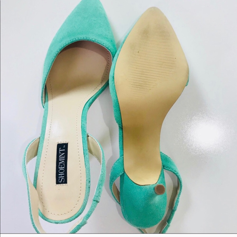 Mint green faux suede shoes - Picture 5 of 5